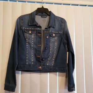 Kids jean jacket with crystals applied